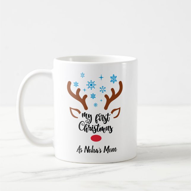 Personalisiert Mein erstes Rentierbaby Kaffeetasse (Links)