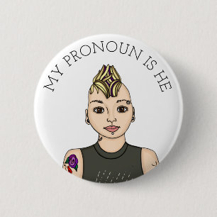 Personalisiert Mein Pronomen ist individuell anpas Button