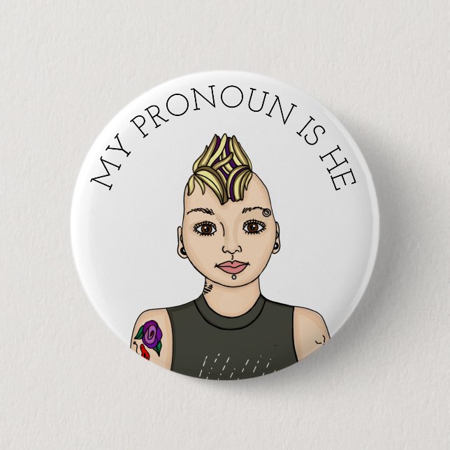 Personalisiert Mein Pronomen ist individuell anpas Button (Vorderseite)