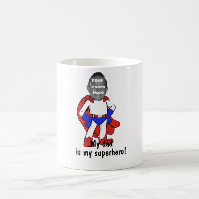 Personalisiert "mein Vater ist mein Superhero!" Kaffeetasse (Mittel)