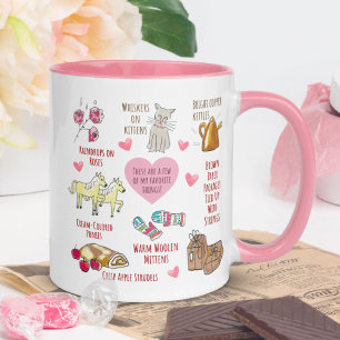 Personalisiert Meine Lieblingsdinge Handillustrier Tasse