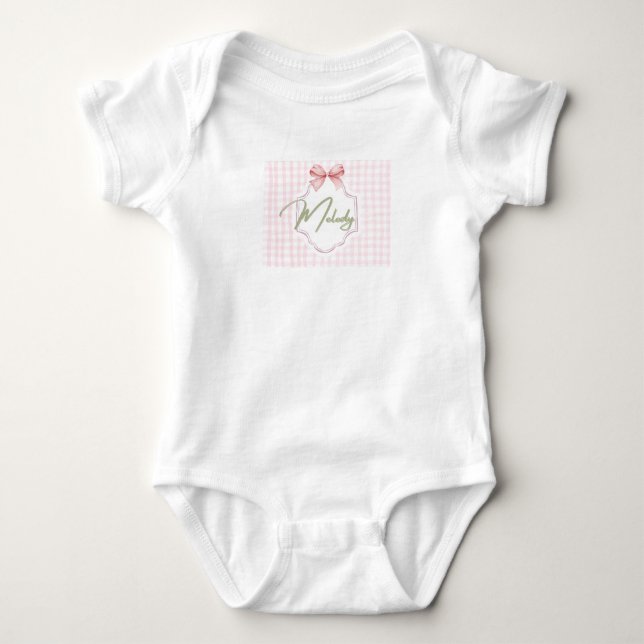 Personalisiert Melody Baby Girl Kinderzimmer Bow&G Baby Strampler (Vorderseite)