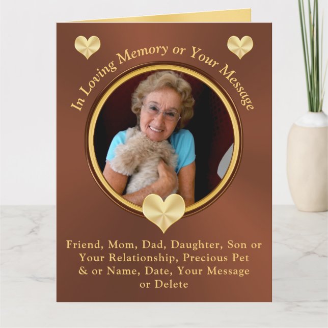 Personalisiert, Memorial-FOTO-Cards, Name, Meldung Karte (Vorderseite)