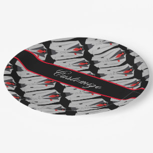 Personalisiert Men Gray Anzug & Red Krawatte Pappteller