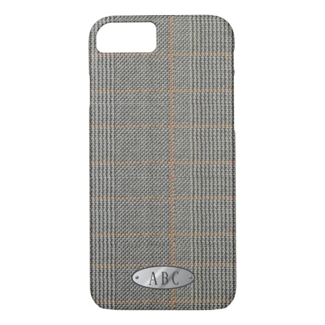 Personalisiert Mens Gray tweed Look Phonecase Case-Mate iPhone Hülle (Rückseite)
