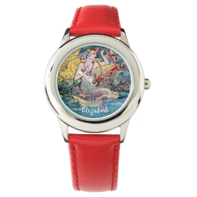 Personalisiert Mermaid Armbanduhr (Vorderseite)