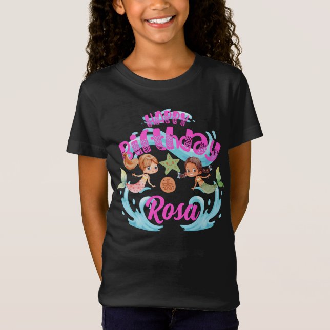Personalisiert Mermaid Birthday Shirt (Vorderseite)