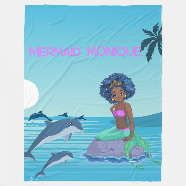 Personalisiert Mermaid Fleecedecke (Vorderseite)
