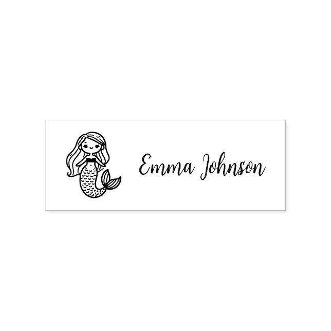 Personalisiert Mermaid Gummistempel (Prägung)