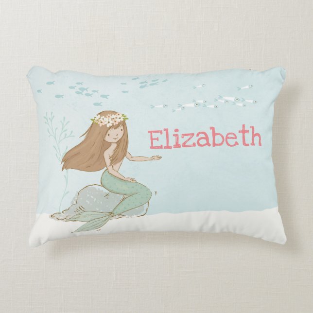 Personalisiert Mermaid Kissen (Vorderseite)
