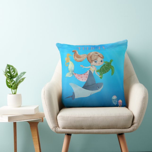Personalisiert Mermaid Kissen (Stuhl )
