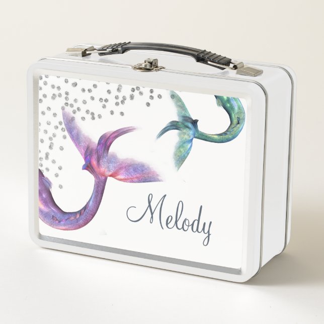 Personalisiert Mermaid Metall Brotdose (Vorderseite)