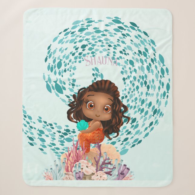Personalisiert Mermaid Sherpadecke (Vorderseite)