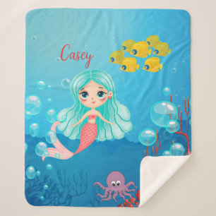 Personalisiert Mermaid Sherpadecke