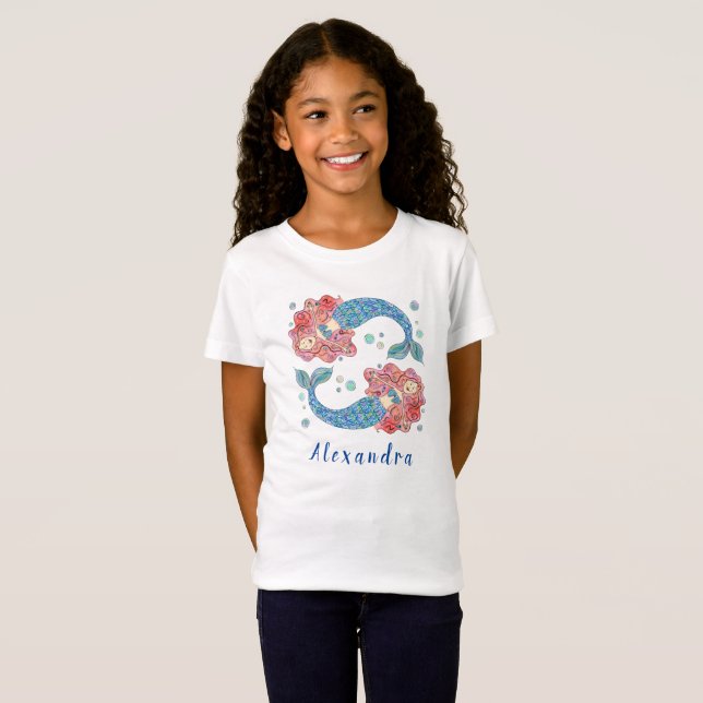 Personalisiert Mermaid T - Shirt (Vorne ganz)