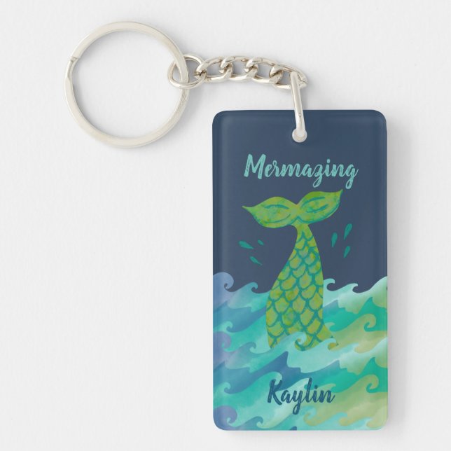 Personalisiert Mermazing Mermaid Schlüsselanhänger (Vorderseite)