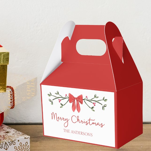 Personalisiert Merry Christmas Coquette Bow Trendy Geschenkschachtel (Von Creator hochgeladen)