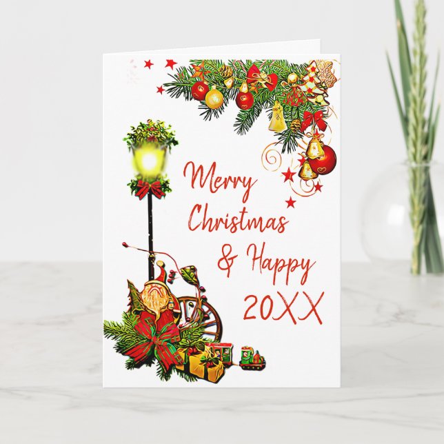 Personalisiert Merry Christmas Street Light Karte (Vorderseite)