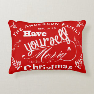Personalisiert Merry Little Christmas Red White Dekokissen