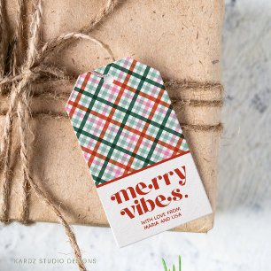 Personalisiert Merry Vibes Weihnachtsgeschenk-Tag Geschenkanhänger
