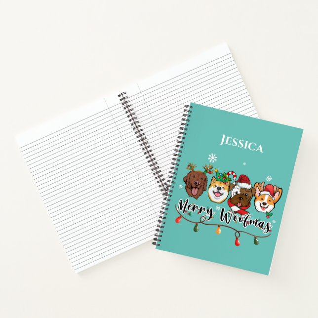Personalisiert Merry-Woofmas-Notebook Notizbuch (Innenseite)