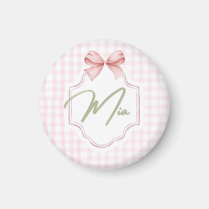 Personalisiert Mia Baby Girl Kinderzimmer Bow & Gi Magnet