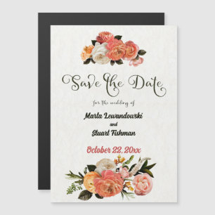 Personalisiert Mimosa Floral Save the Date Magneteinladung
