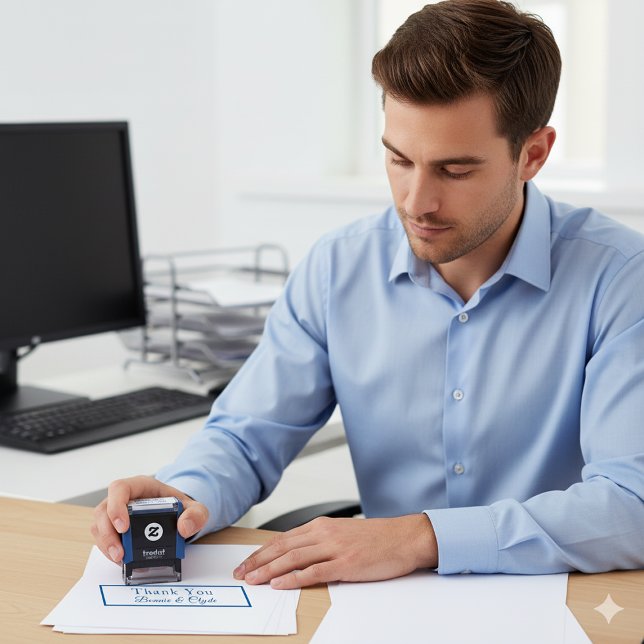 Personalisiert Mini 1.4x0.4 Vielen Dank Permastempel (Personalized Mini 1.4x0.4 Thank You Self-inking Stamp)