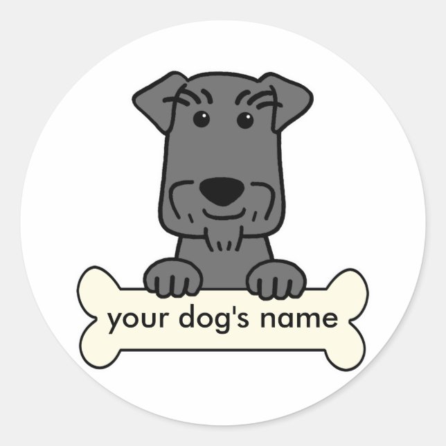 Personalisiert Miniature Schnauzer Runder Aufkleber (Vorderseite)