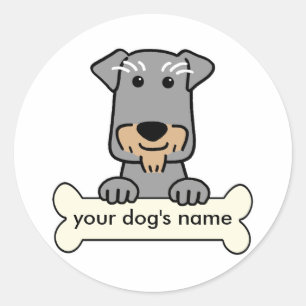 Personalisiert Miniature Schnauzer Runder Aufkleber