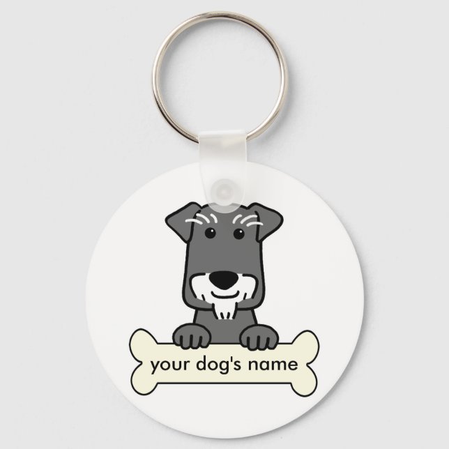 Personalisiert Miniature Schnauzer Schlüsselanhänger (Vorderseite)