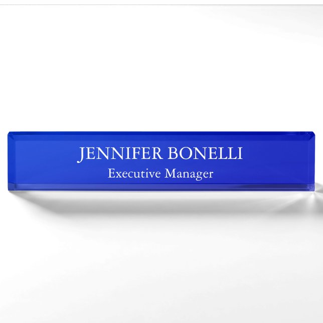 Personalisiert minimalistisch blau fügen Sie Ihren Namensplakette (Vorderseite)