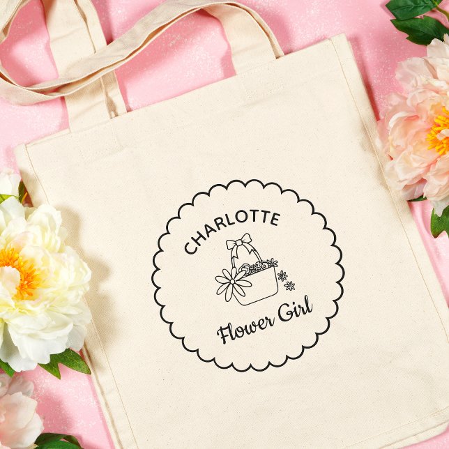Personalisiert Minimalistisch Modernes Niedliches  Tragetasche (This tote is a perfect blend of chic and functional for your flower girl’s wedding day essentials.)