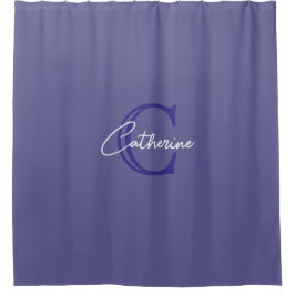 Personalisiert Minimalistische Lila Monogramm Duschvorhang