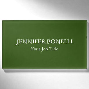 Personalisiert minimalistisches Waldgrün nach Maß Namenschild