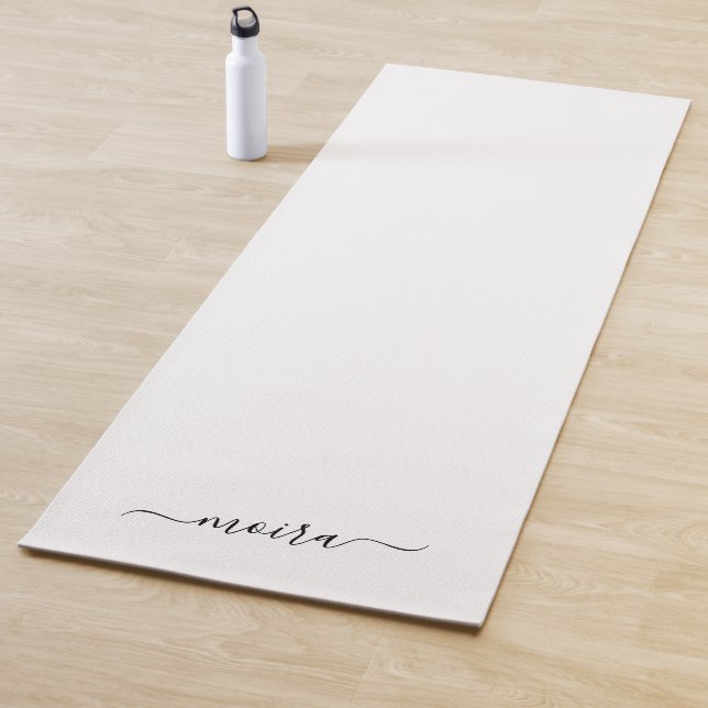 Personalisiert Minimalistisches Weiß Yogamatte (Beispiel)