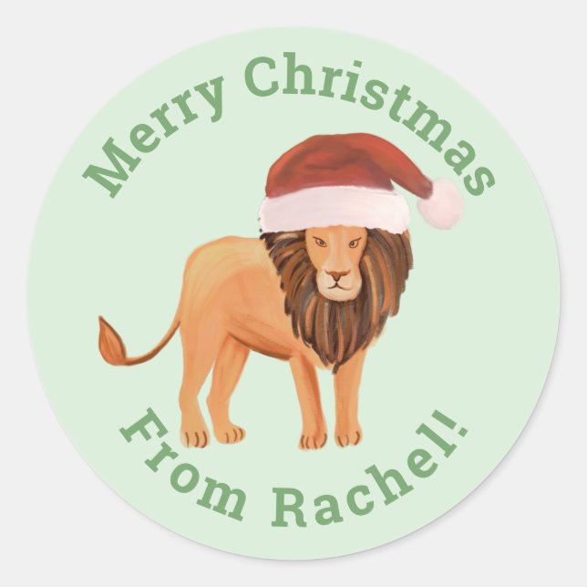 Personalisiert Mint Frohe Weihnachtszeit Runder Aufkleber (Vorderseite)