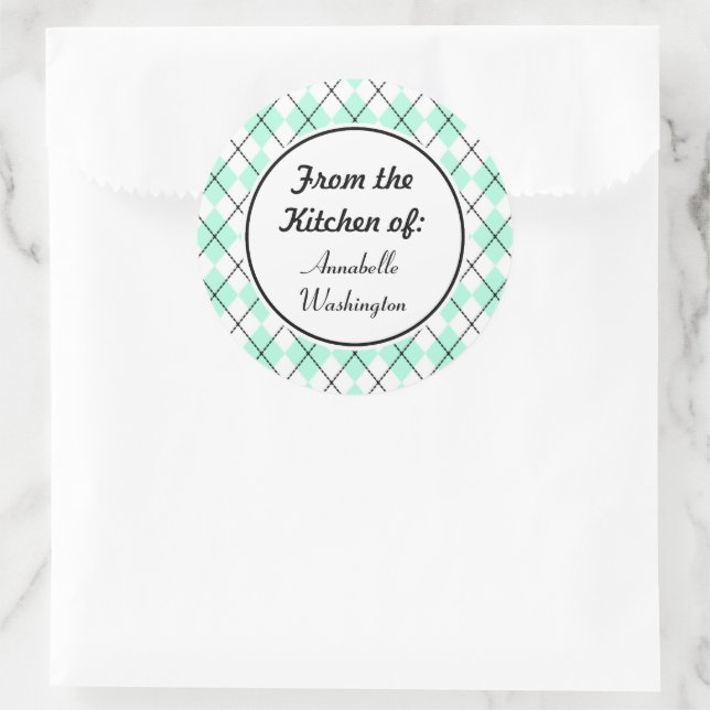 Personalisiert Mint Kitchen Stickers (Tasche)