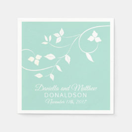 Personalisiert-Minze-Grüne Weinhochzeit Serviette