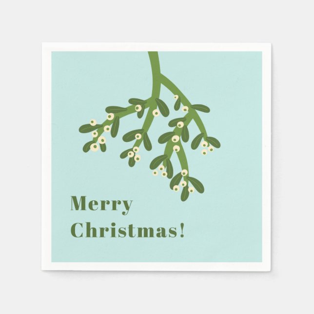 Personalisiert Mistletoe Weihnachtsfeiertag Party Serviette (Vorderseite)