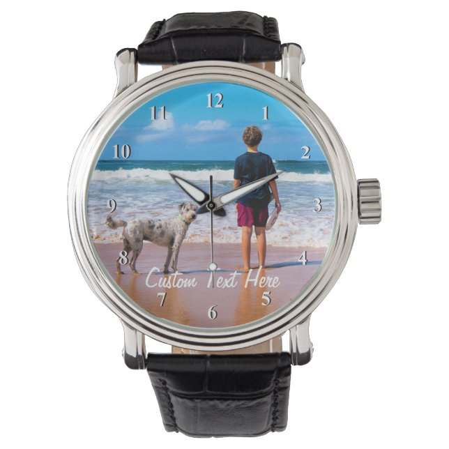Personalisiert mit benutzerdefiniertem Foto anzeig Armbanduhr (Vorderseite)