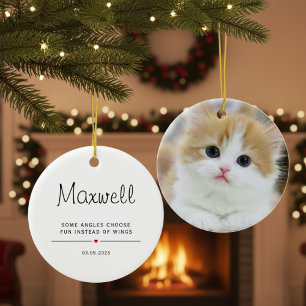 Personalisiert mit Foto und Namen des Haustiers Keramik Ornament