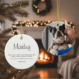 Personalisiert mit Foto und Namen des Haustiers Keramik Ornament