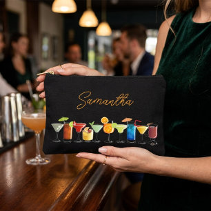 Personalisiert mit handGezeichnet Cocktails Zubehörtasche
