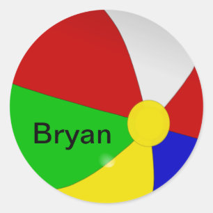 Personalisiert mit Ihren Namen Beach Ball Sticker