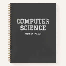 Personalisiert mit Kalender Informatik Grau Notizbuch