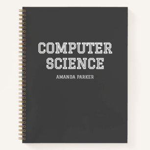 Personalisiert mit Kalender Informatik Grau Notizbuch