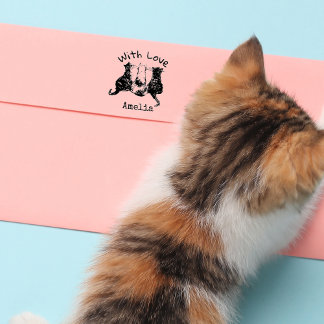 Personalisiert mit Liebe Katzenselbstfärbende Brie Permastempel