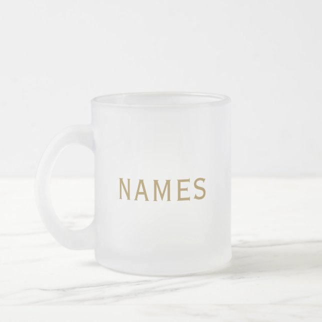 Personalisiert mit Nachnamen oder Spitznamen darau Mattglastasse (Links)