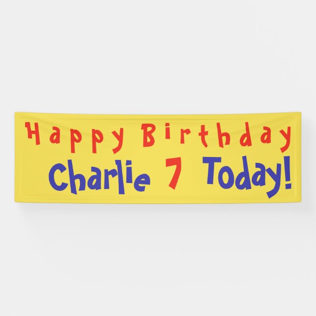 Personalisiert mit Name und Alter. Party des Kinde Banner (Horizontal)